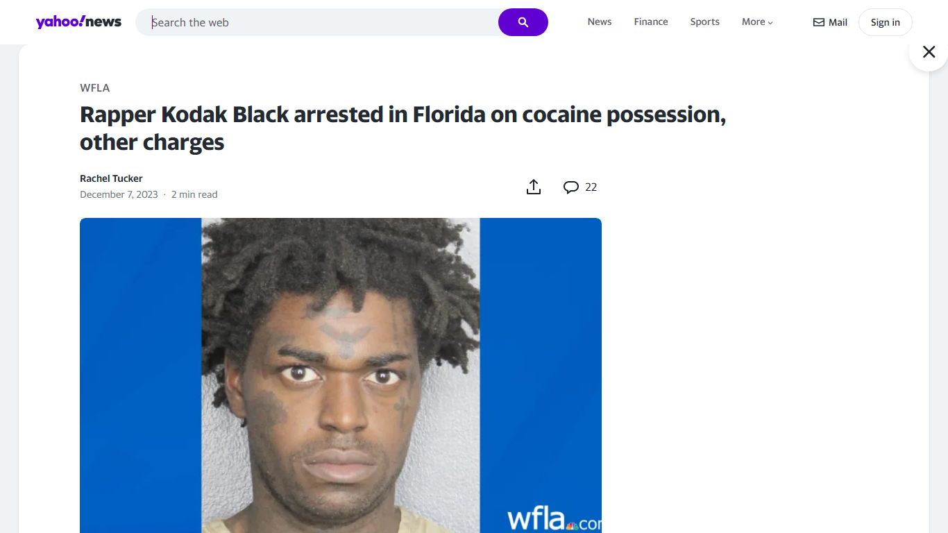 Rapper Kodak Black arrested in Florida on cocaine possession ... - Yahoo